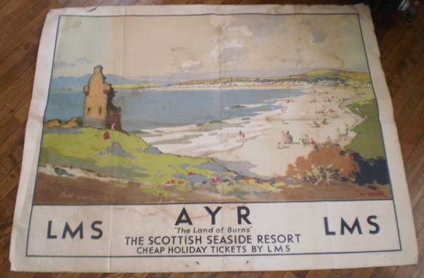 Ayr vintage LMS railway poster 1930s Robert Eddie