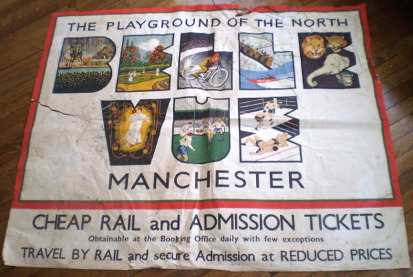 Bellevue Manchester vintage 1930s railway poster