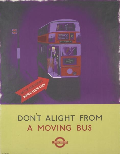 James Fitton vintage London Transport poster World War Two Moving Bus