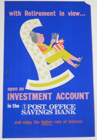 Daphne Padden granny Post Office Savings Bank vintage poster
