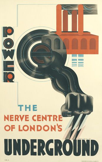 McKNight Kauffer vintage London Transport Power poster 1931