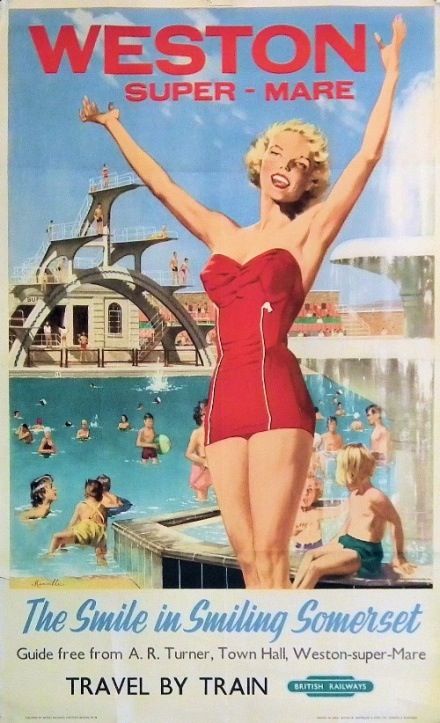 Weston Super Mare vintage british railays poster Vintage Seekers