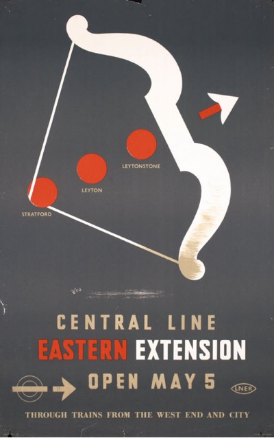 Hans Schleger vintage London Transport poster Central Line extension