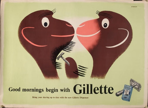Tom Eckersley vintage gillette monkey poster