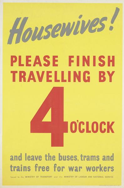 Housewives, know your place, vintage World War Two propaganda poster
