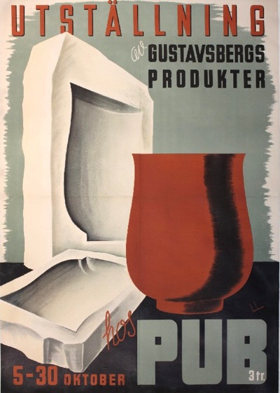 Onslows vintage Swedish exhibition poster 