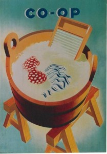 Coop laundry vintage poster 1940