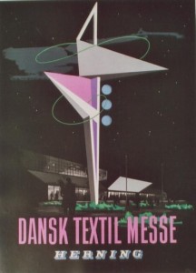 Danish Textile exhibition vintage poster 1950 H Simon