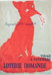 Fox Lottery Pierre Bataillard vintage poster 1947