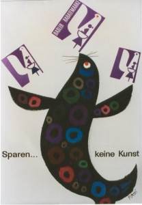 Piatti seal vintage postal poster 1958