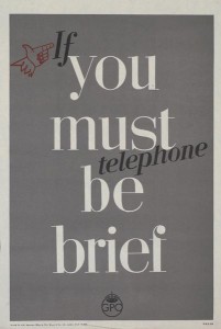 Be brief on the telephone vintage GPO WW2 poster
