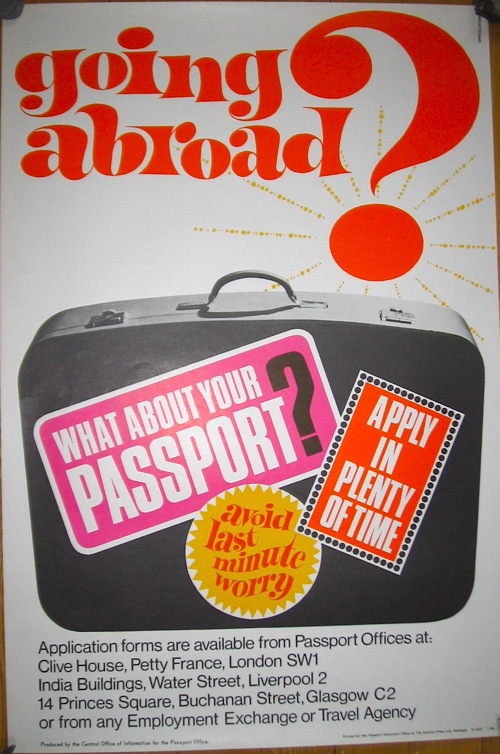 COI remember your passport when travelling abroad Reginald Mount Eileen Evans vintage poster