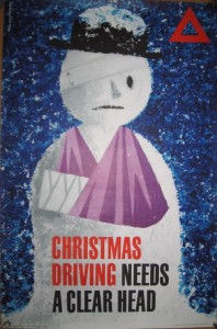 Mount Evans Christmas drink driving poster 1963
