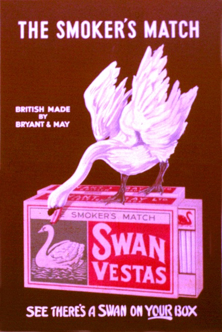 Swan vestas vintage billboard advertising poster from photograph