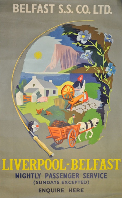 Belfast vintage travel poster poss Henrion