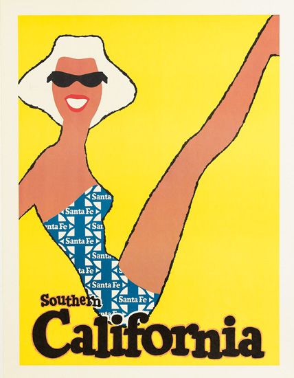 Santa Fe California anonymous American poster 1960