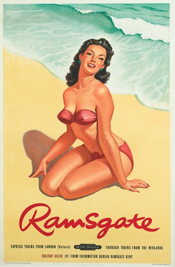 Alan Durman vintage travel poster Ramsgate 1955