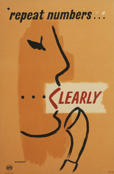 Tom Eckersley repeat numbers clearly vintage GPO poster 1954