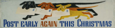 Lewitt Him post early dogs vintage GPO van poster 1941