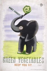 Eckersley Lombers green vegetables poster vintage world war two propaganda