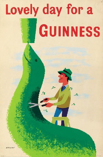 Tom Eckersley 1950s guinness vintage poster sealion topiary