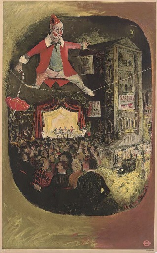 Lewin Bassingthwaite, The Circus, Vintage London Transport poster 1949
