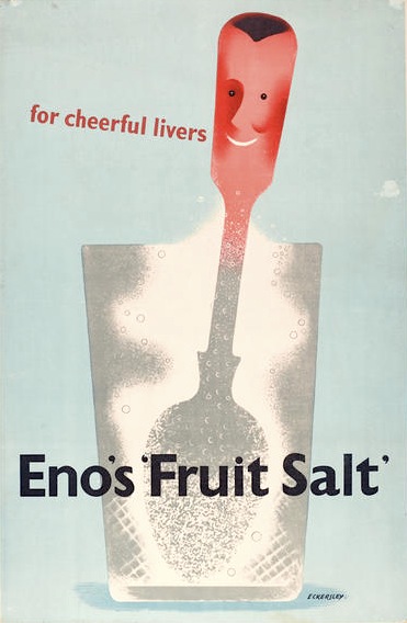 Tom Eckersley Enos Fruit salts ad 1950