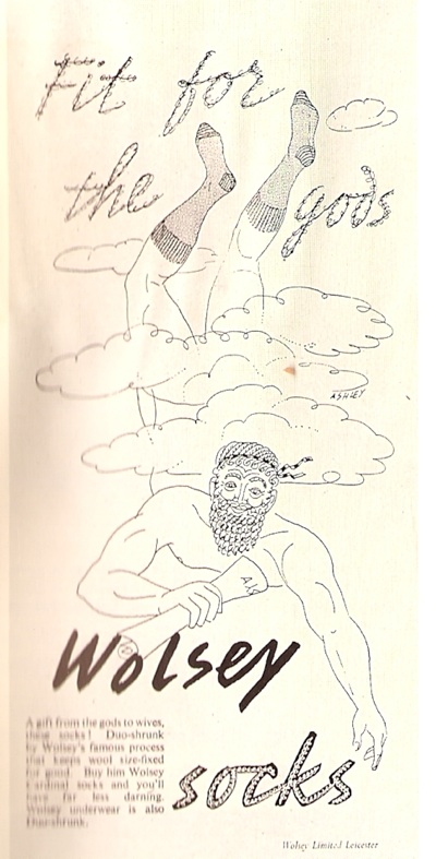 Design for Wolsey advertisement, illustration by Ashley Havinden