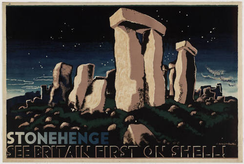 mcKnight Kauffer Stonehenge vintage Shell poster 1932