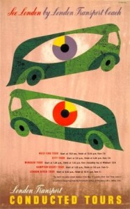 See London by London Transport coach, by Abram Games, 1950 vintage poster