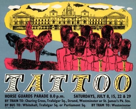 Tattoo, by unknown artist, 1950 vintage London transport poster