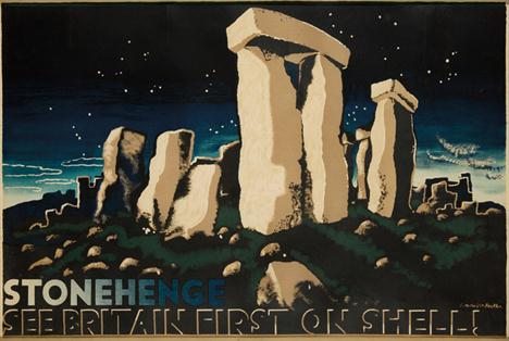 McKNight Kauffer Stonehenge vintage shell poster 1931
