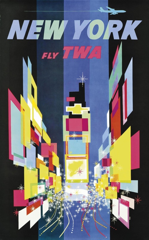 David Klein vintage TWA travel poster