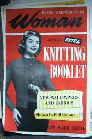 Knitting booklet newsagent poster