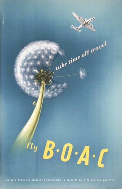 Norman Weaver vintage 1948 travel poster BOAC