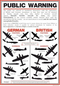World War Two aircraft recognition poster