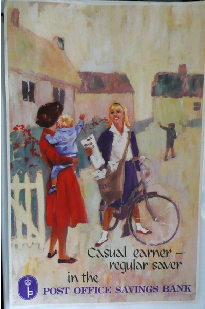 Ebay 1950s National Savings Bank poster Casual Earner Regular Saver