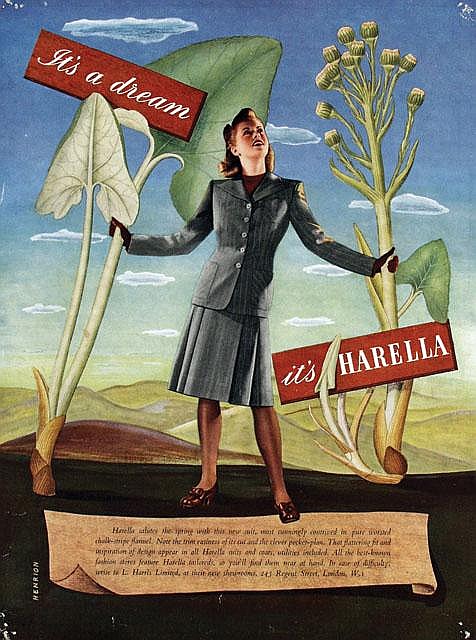 Harella henrion vintage post war fashion poster