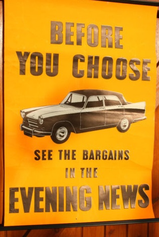 London TRansport vintage evening news advertising poster