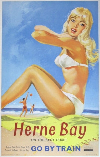 Alan Durman (1905-1963) Herne Bay on the Kent Coast, original poster printed for BR(SR) by Baynard 1962