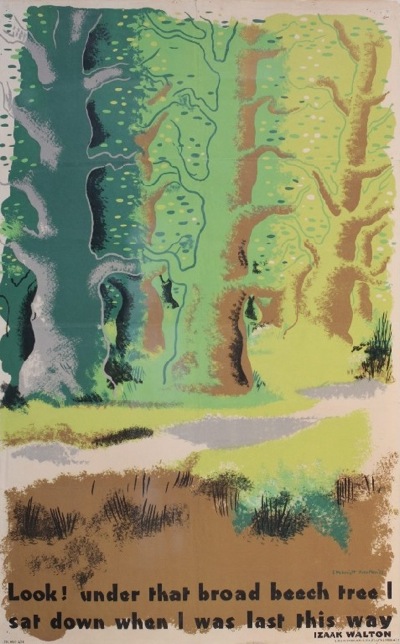 E McKnight Kauffer (1890-1954) Look under the broad beech tree !, original poster printed for London Transport by Vincent Brooks Day 1932