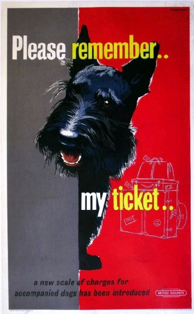 Studio Seven vintage British railways poster 1957 dog tickets