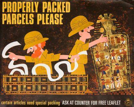Vintage GPO properly packed parcels please poster 1966.