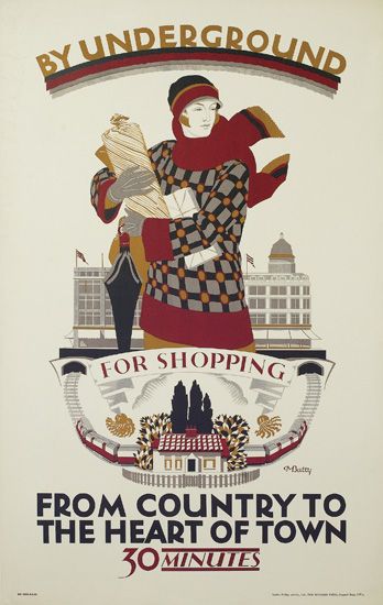 Dora Batty from the country to the heart of town vintage london transport poster 1925