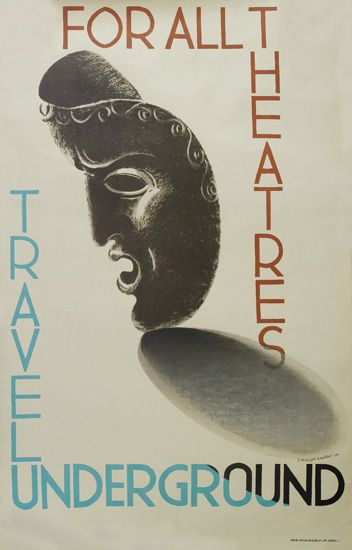 mcKnight Kauffer vintage London Transport theatre poster 1930