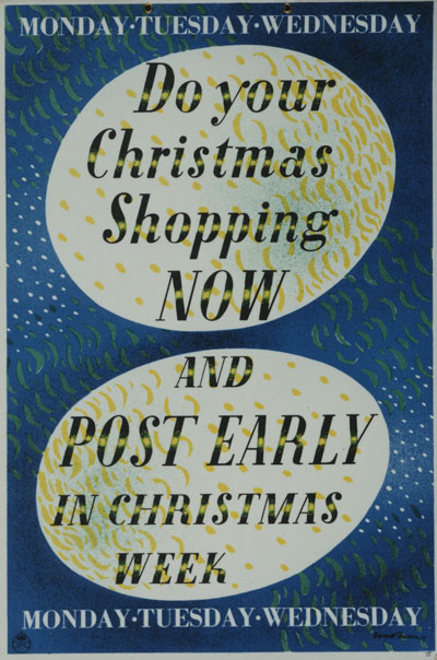 Barnett Freedman vintage GPO poster 1937 Christmas Shopping