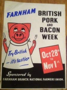 Farnham farmers Pork and Bacon week poster from eBay