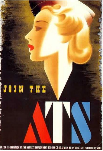 Abram Games ATS poster blonde bombshell vintage World War Two poster