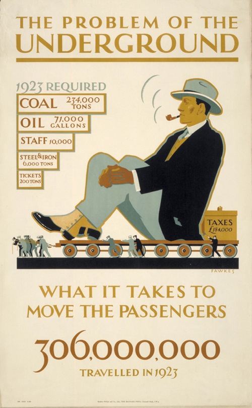Irene Fawkes 1924 vintage London Transport infographic poster