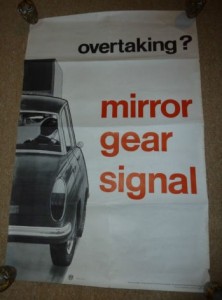 1960s ROSPA road safety poster mirror gear signal